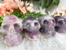 AA Pink Tourmaline Skull Lg 90g