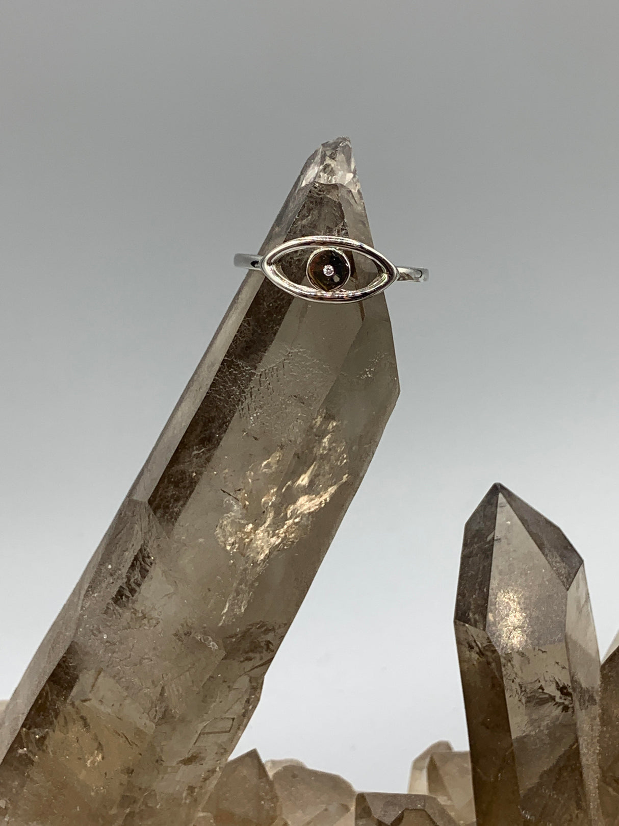 Sterling Silv. Evil Eye Basic Ring 9