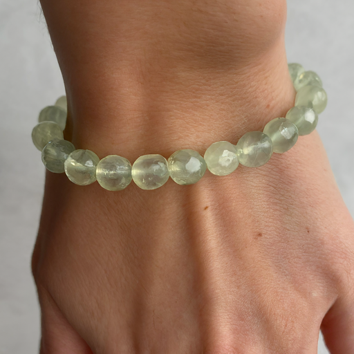 Faceted Prehnite Bracelet 8mm