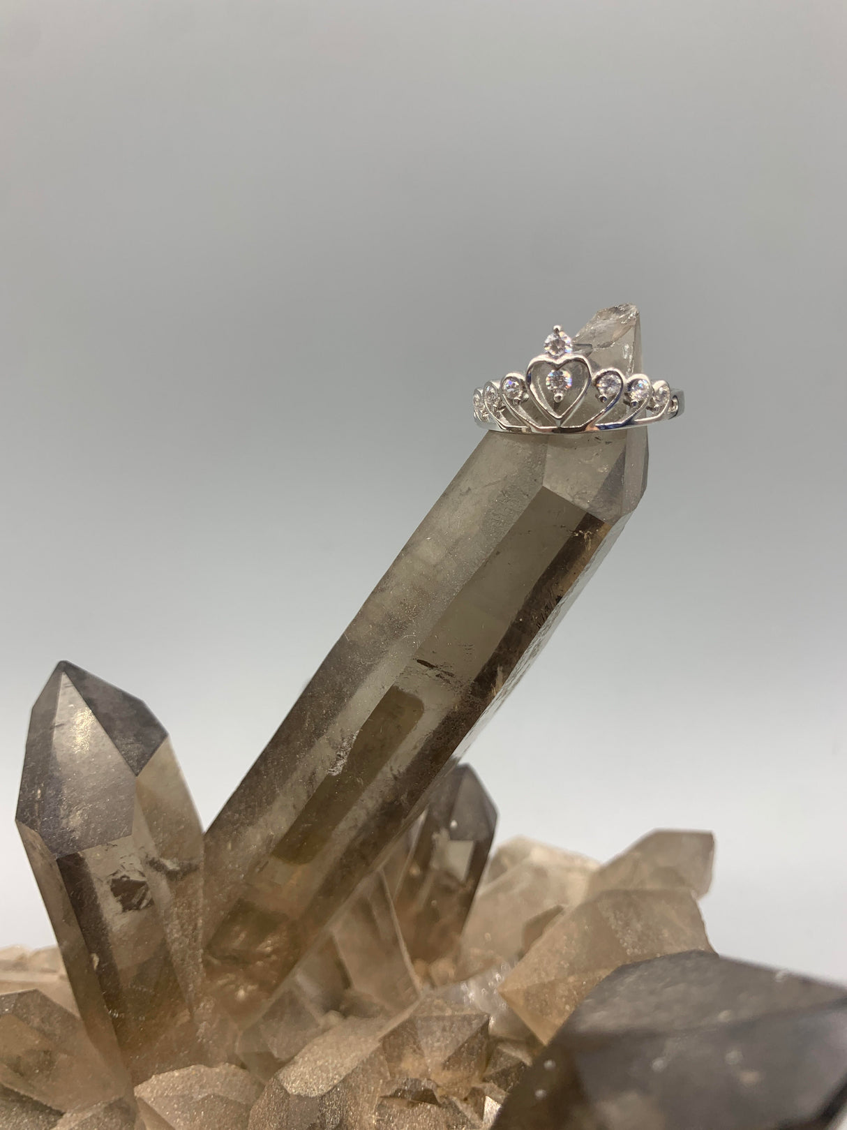 Sterling Silv. Princess Crown Ring 9