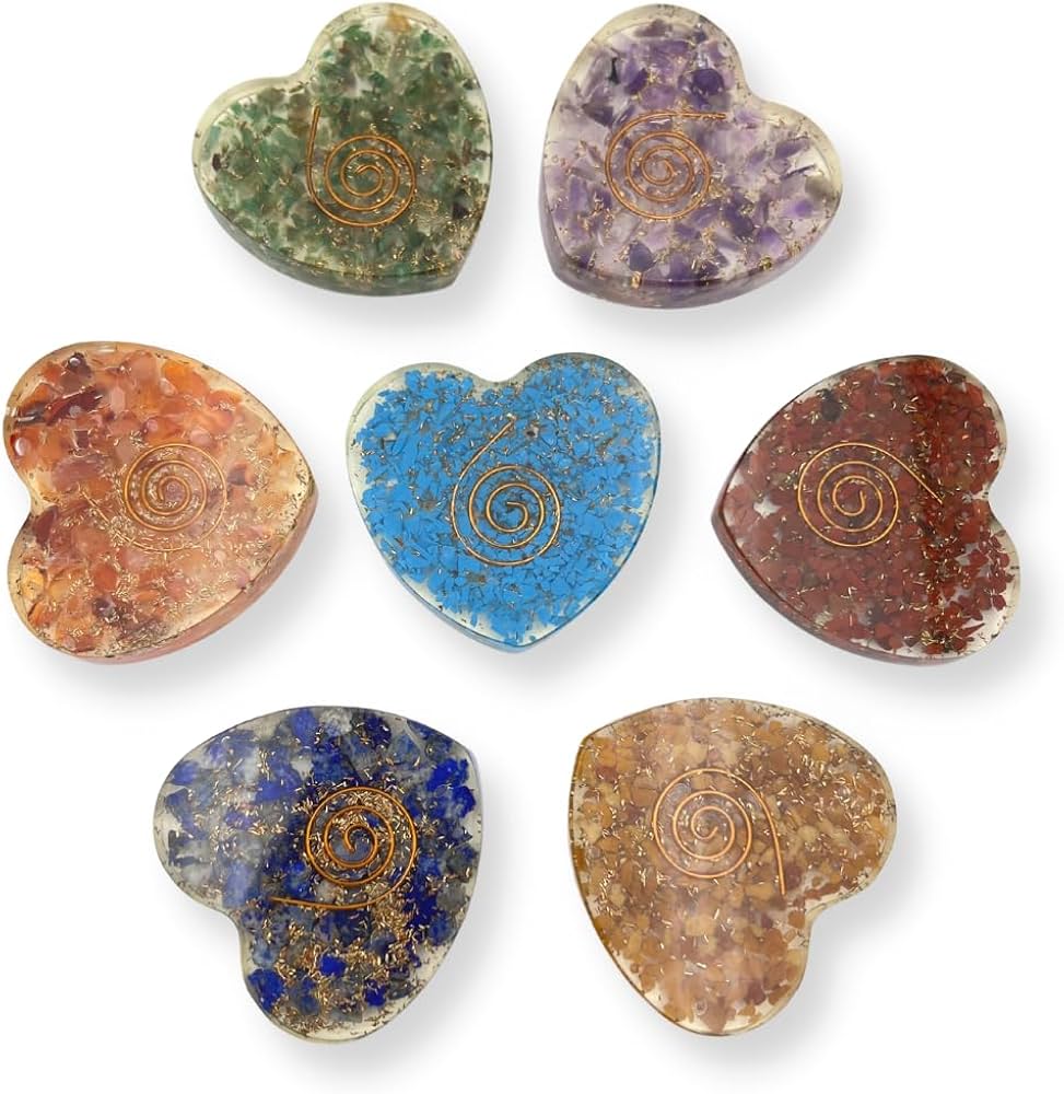 Gemstone Orgone Heart Ass't