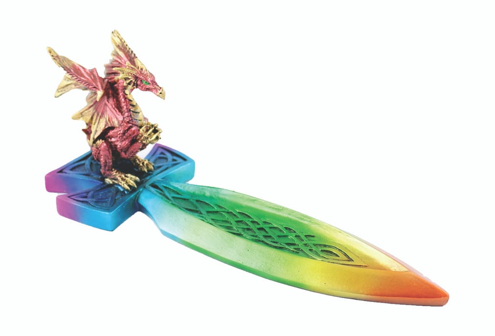 Rainbow Dragon Incense Stick Burner 10"