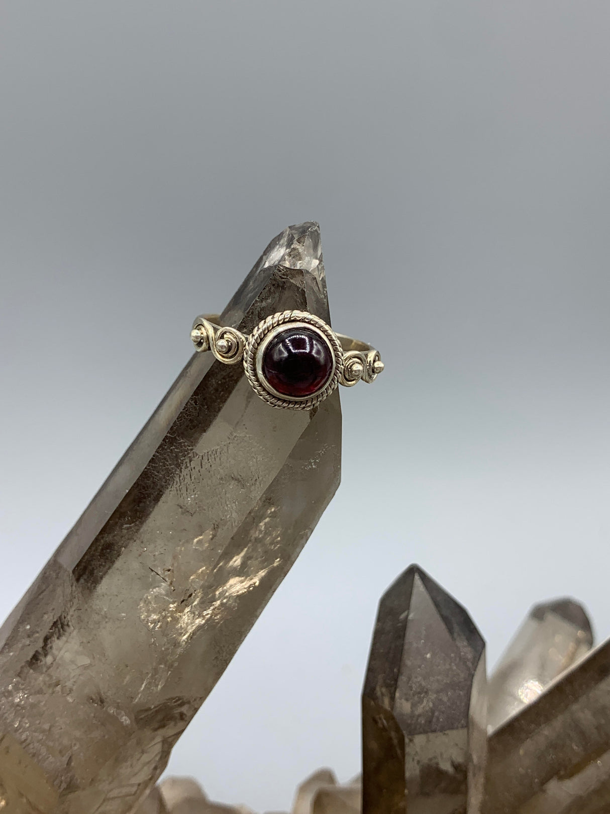 Sterling Silv. Garnet Ring 8