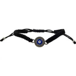 Silver Evil Eye Adj Bracelet