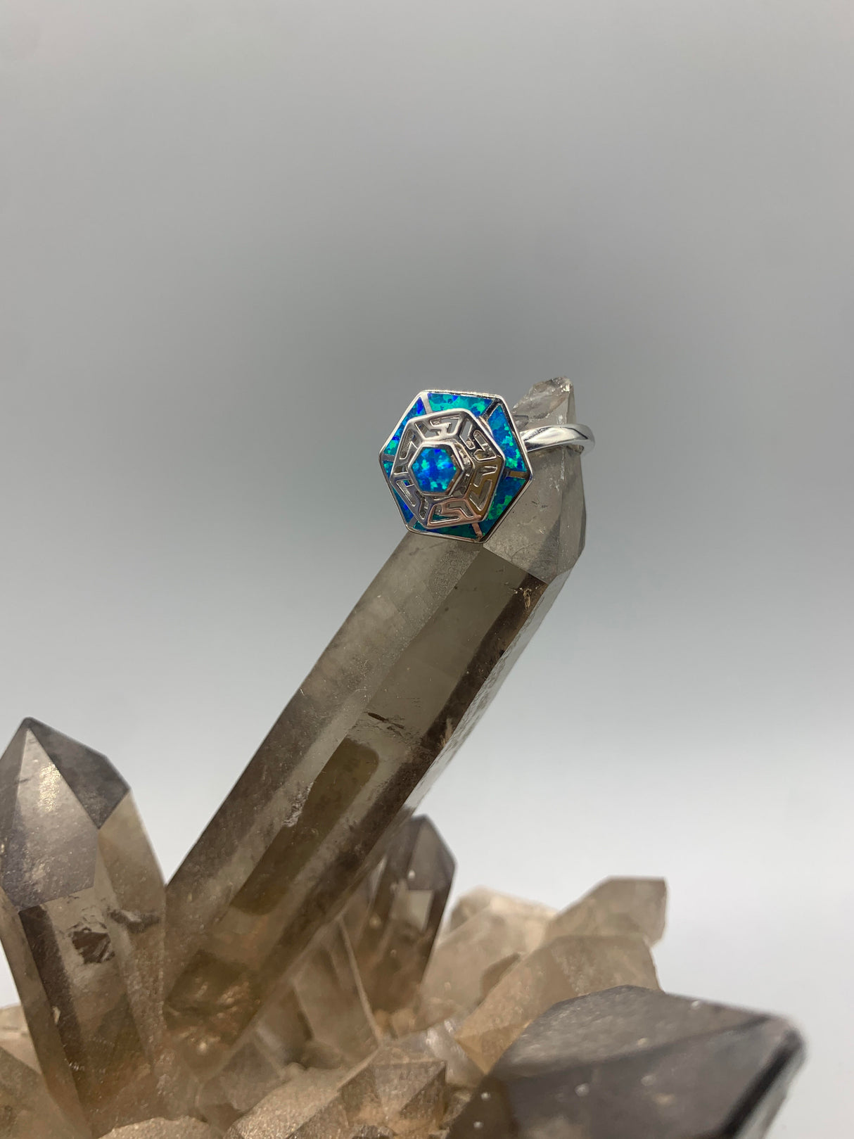 Spinning Lab Opal SS Ring 9