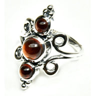 Triple Hessonite Ring 7