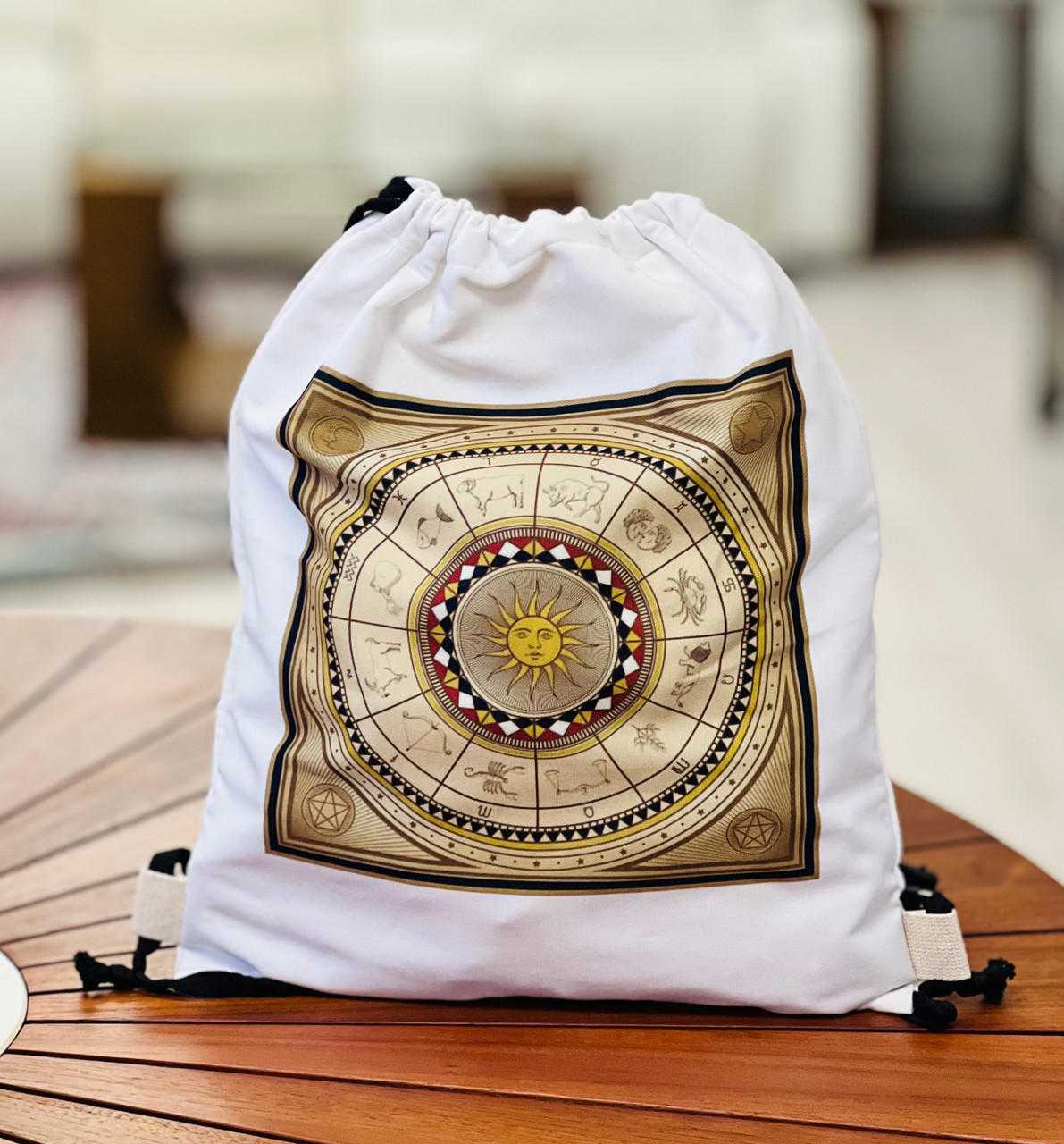 Zodiac Wheel Drawstring Bag